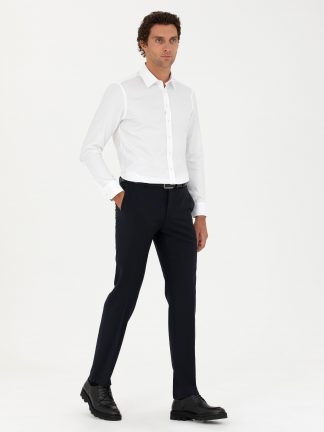 شلوار پارچه ای مردانه سرمه ای کاشارل