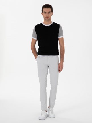 شلوار کتان مردانه خاکستری روشن کاشارل