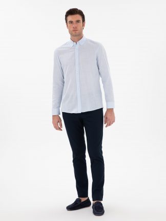 شلوار کتان مردانه سرمه ای کاشارل