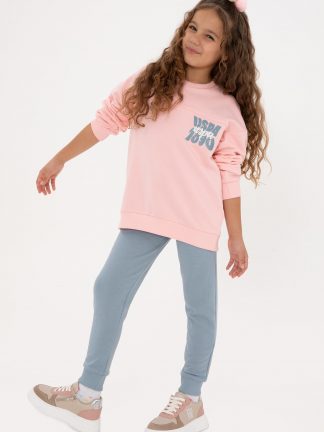 لباس راحتی دخترانه صورتی روشن یو اس پولو