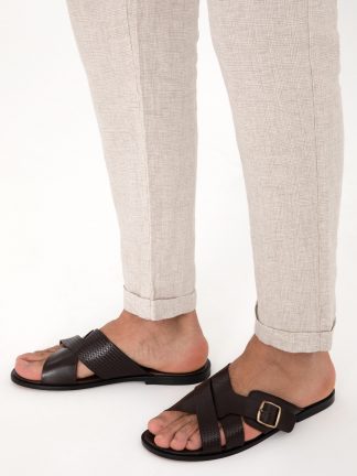 دمپایی مردانه قهوه ای کاشارل