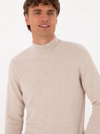 پلیور مردانه طوسی ملانژ یو اس پولو