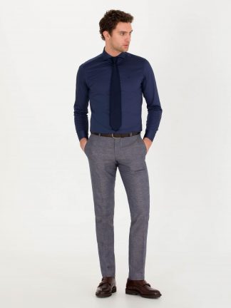 شلوار پارچه ای مردانه سرمه ای کاشارل