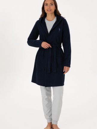 لباس خواب زنانه سرمه ای یو اس پولو