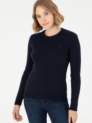 پلیور زنانه سرمه ای یو اس پولو