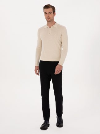 شلوار کتان مردانه سرمه ای کاشارل