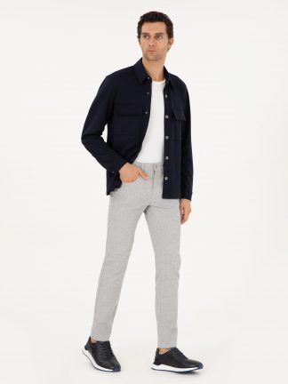 شلوار کتان مردانه خاکستری کاشارل