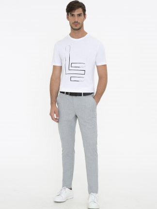 شلوار کتان مردانه خاکستری روشن کاشارل