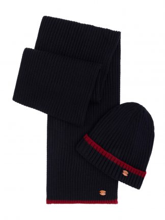 شال، کلاه و دستکش مردانه سرمه ای یو اس پولو