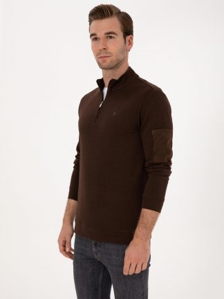 سویشرت مردانه قهوه ای تیره کاشارل