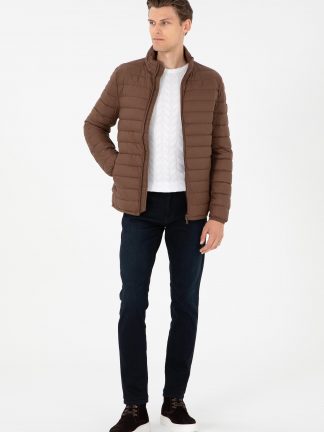 کاپشن مردانه قهوه ای یو اس پولو