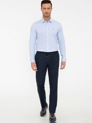 شلوار پارچه ای مردانه سرمه ای کاشارل