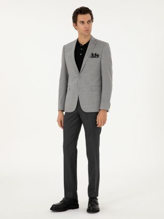 شلوار پارچه ای مردانه خاکستری تیره کاشارل