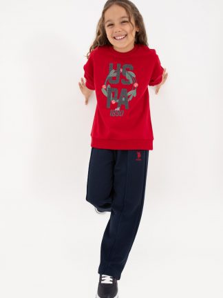 لباس راحتی دخترانه قرمز یو اس پولو