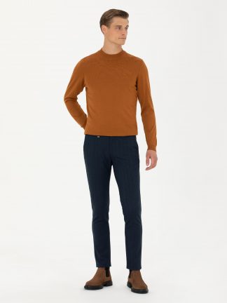 شلوار کتان مردانه سرمه ای کاشارل