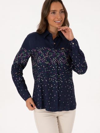 شومیز زنانه سرمه ای یو اس پولو