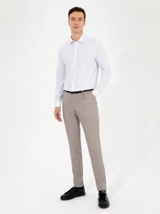 شلوار پارچه ای مردانه بژ کاشارل