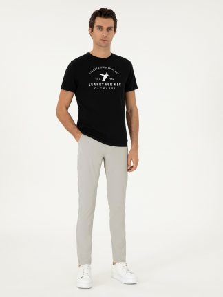 شلوار کتان مردانه طوسی کاشارل