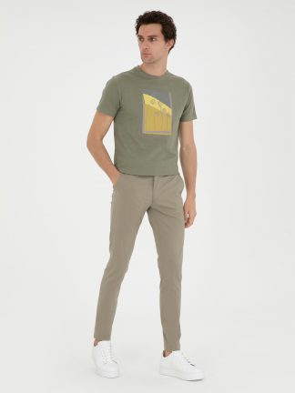 شلوار کتان مردانه سبز کاشارل