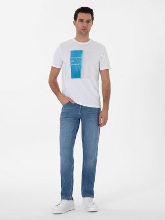 شلوار جین اسلیم فیت مردانه آبی کاشارل