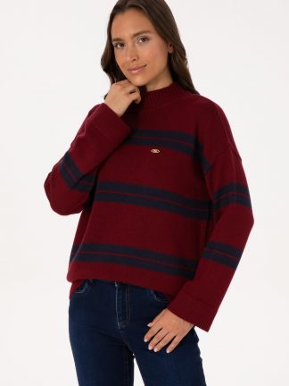 پلیور زنانه زرشکی یو اس پولو