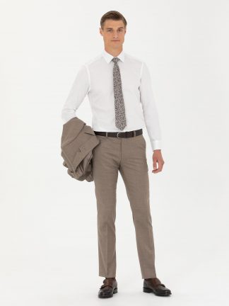 شلوار پارچه ای مردانه شتری کاشارل