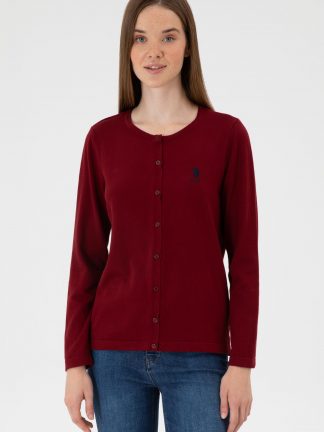 ژاکت زنانه زرشکی یو اس پولو