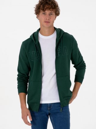 هودی مردانه سبز تیره یو اس پولو