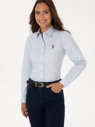 شومیز زنانه آبی روشن یو اس پولو