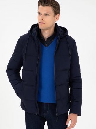 کاپشن مردانه سرمه ای یو اس پولو