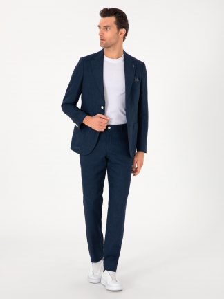 شلوار کتان مردانه سرمه ای کاشارل