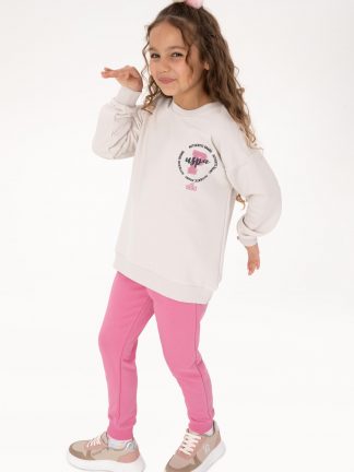 لباس راحتی دخترانه طوسی یو اس پولو