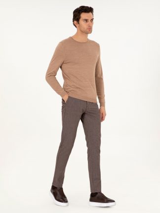 شلوار کتان مردانه قهوه ای کاشارل