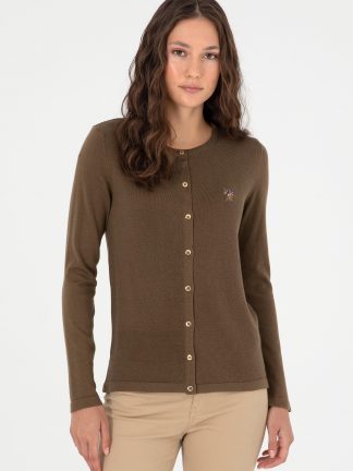 ژاکت زنانه خاکی روشن یو اس پولو