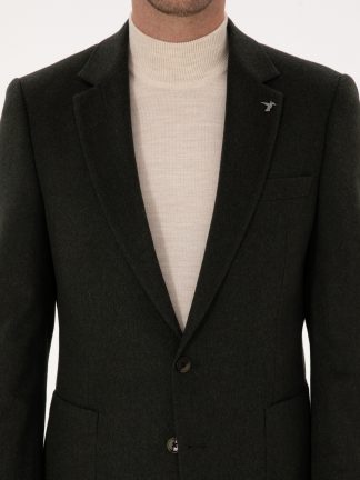 کت مردانه خاکی تیره کاشارل