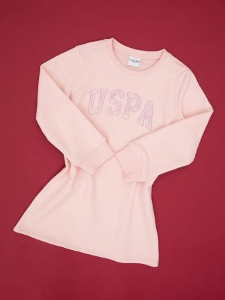 تونیک دخترانه صورتی پودری یو اس پولو