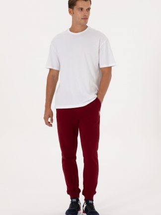 شلوار راحتی مردانه زرشکی یو اس پولو