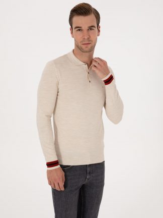 پلیور مردانه بژ کاشارل