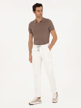 شلوار کتان مردانه سفید کاشارل