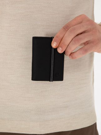 کیف پول و کارت مردانه مشکی کاشارل