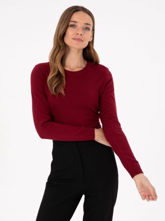 پلیور زنانه زرشکی پیرکاردین