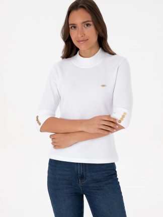 سویشرت زنانه سفید یو اس پولو