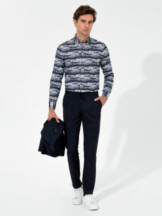 شلوار پارچه ای مردانه سرمه ای کاشارل