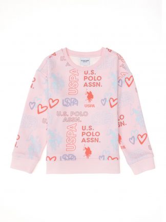 سویشرت دخترانه صورتی یو اس پولو