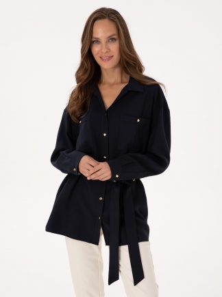 شومیز زنانه سرمه ای پیرکاردین