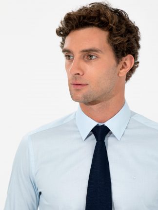 پیراهن رسمی مردانه آبی روشن کاشارل