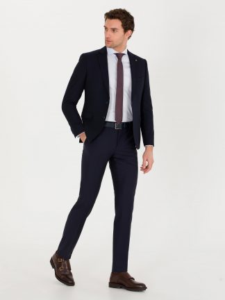 شلوار پارچه ای مردانه سرمه ای کاشارل