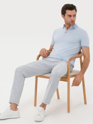 شلوار کتان مردانه آبی روشن کاشارل