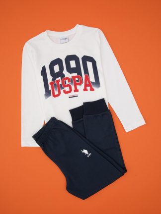 لباس راحتی پسرانه سفید یو اس پولو