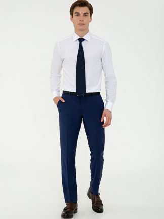 شلوار پارچه ای مردانه آبی لاجوردی روشن کاشارل